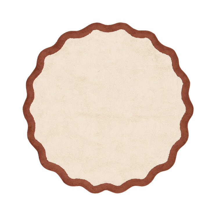 Rund Tvättbar Matta – Hazy Brun/Crème - product