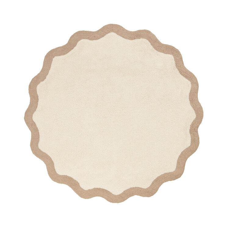 Rund Tvättbar Matta – Hazy Beige/Crème - product