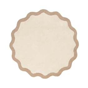 Rund Tvättbar Matta – Hazy Beige/Crème - sfeer