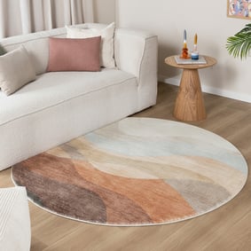 Rund Modern Matta - Field Terrakotta