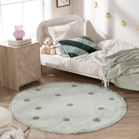 Rund Barnrumsmatta – Lou Dots Grön
