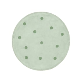 Rund Barnrumsmatta – Lou Dots Grön - sfeer