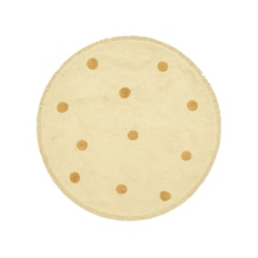 Rund Barnrumsmatta – Lou Dots Gul - sfeer