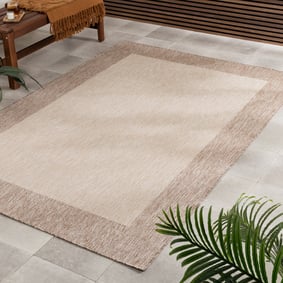 Inomhus- & Utomhusmatta – Sierra Border Creme/Beige