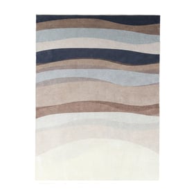 Geometrisk matta – Swing Waves Blå/Brun - sfeer