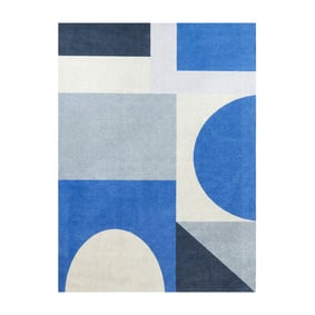 Geometrisk matta – Swing Shapes Blå - sfeer