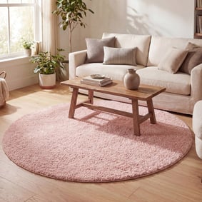 Rund Matta Med Hög Lugg  - Lofty Rosa