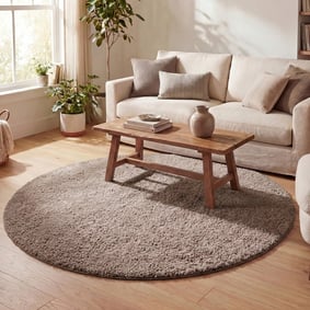 Rund Matta Med Hög Lugg  - Lofty Taupe