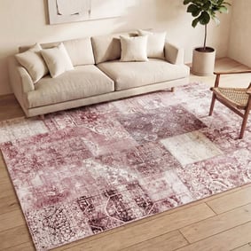 Lapptäckesmatta  - Lago Patchwork Röd/Rosa