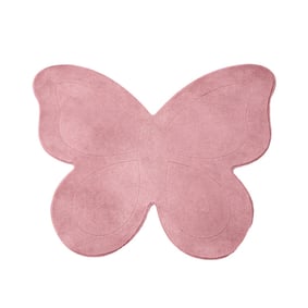 Tvättbar barnmatta – Coco Fjäril Mörkrosa - product