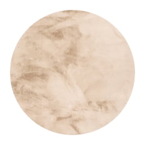 Rund matta med lång lugg – Comfy Supreme Beige - sfeer