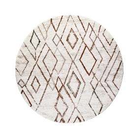 Rund fluffig matta | Blend Diamond terrakotta - product