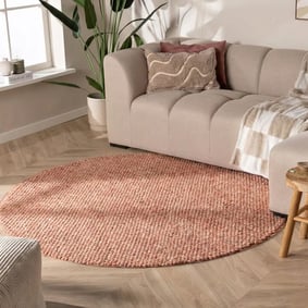 Rund ullmatta - Feline Terracotta