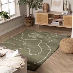 Tvättbar Matta – Myrre Swirl Grön