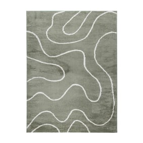 Tvättbar Matta – Myrre Swirl Grön - sfeer