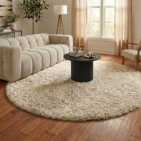 Rund Shagmattor - Blaze Beige