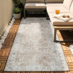 Tvättbar Löpare - Domingo Oriental Beige