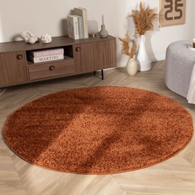 Rund högflossamatta – Wish Terracotta