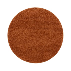 Rund högflossamatta – Wish Terracotta - sfeer