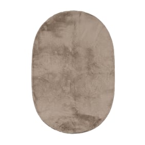 Ovalformad lågpolig matta - Cozy Taupe - sfeer