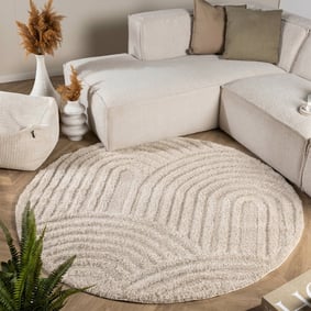 Rund skandinavisk matta – Lova Arches Beige