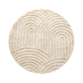 Rund skandinavisk matta – Lova Arches Beige - sfeer
