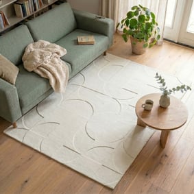 Skandinavisk Matta - Charm Circles Vit
