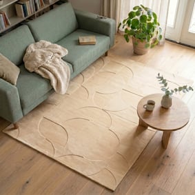 Skandinavisk Matta - Charm Circles Beige