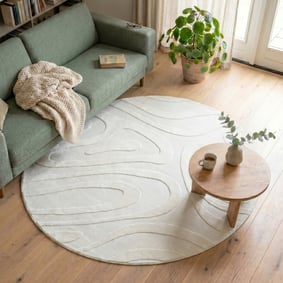 Rund Skandinavisk Matta - Charm Shapes Vit