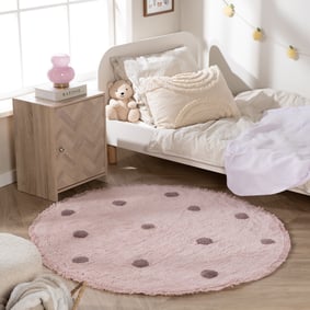 Rund Barnrumsmatta – Lou Dots Lila