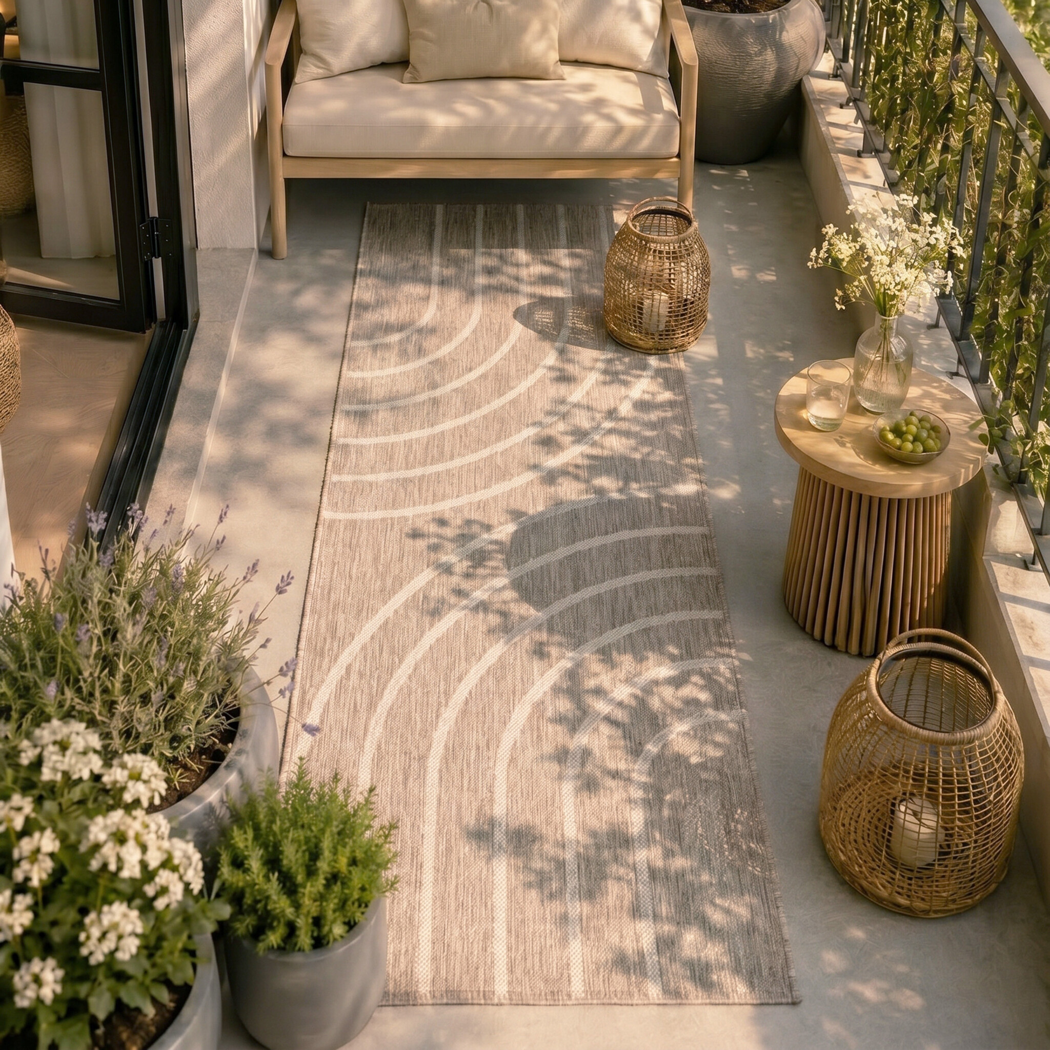 Balkongmatta | Sierra Curves beige/gräddvit hos Volero