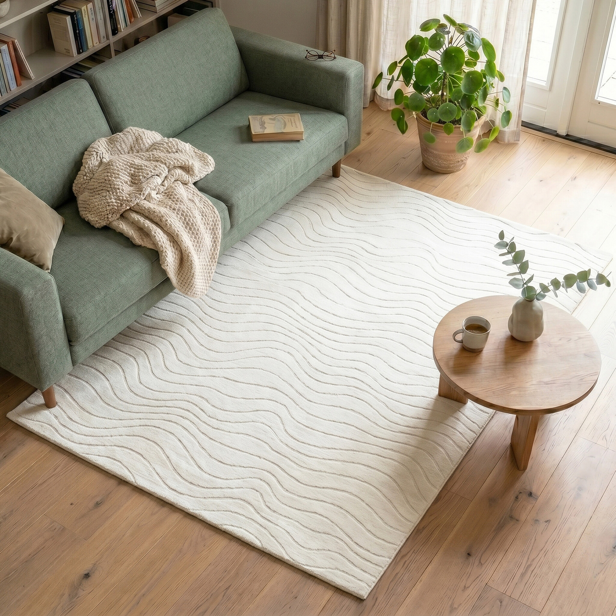 Skandinavisk matta | Charm Waves vit hos Volero