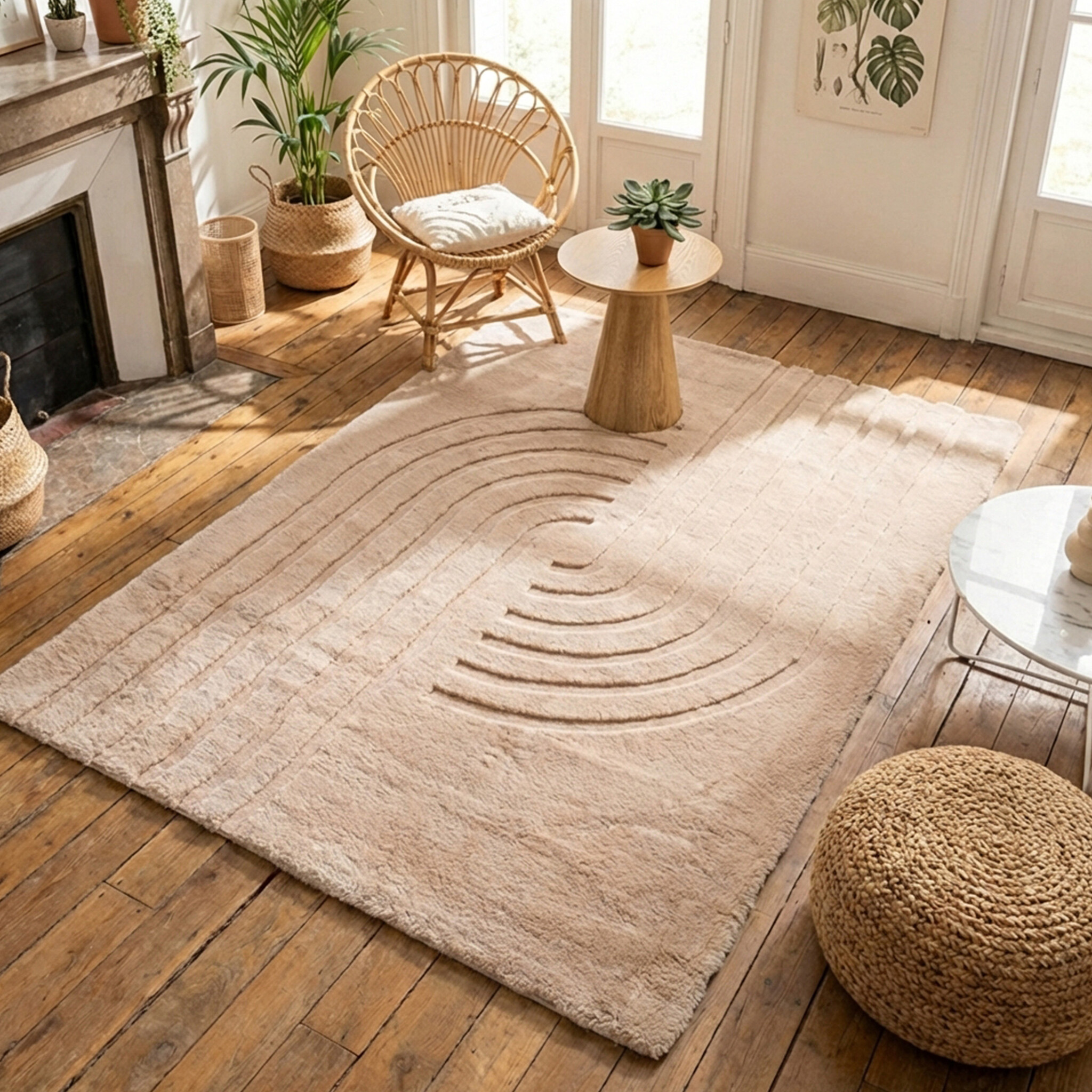 Fluffig matta | Carvy Curves taupe hos Volero