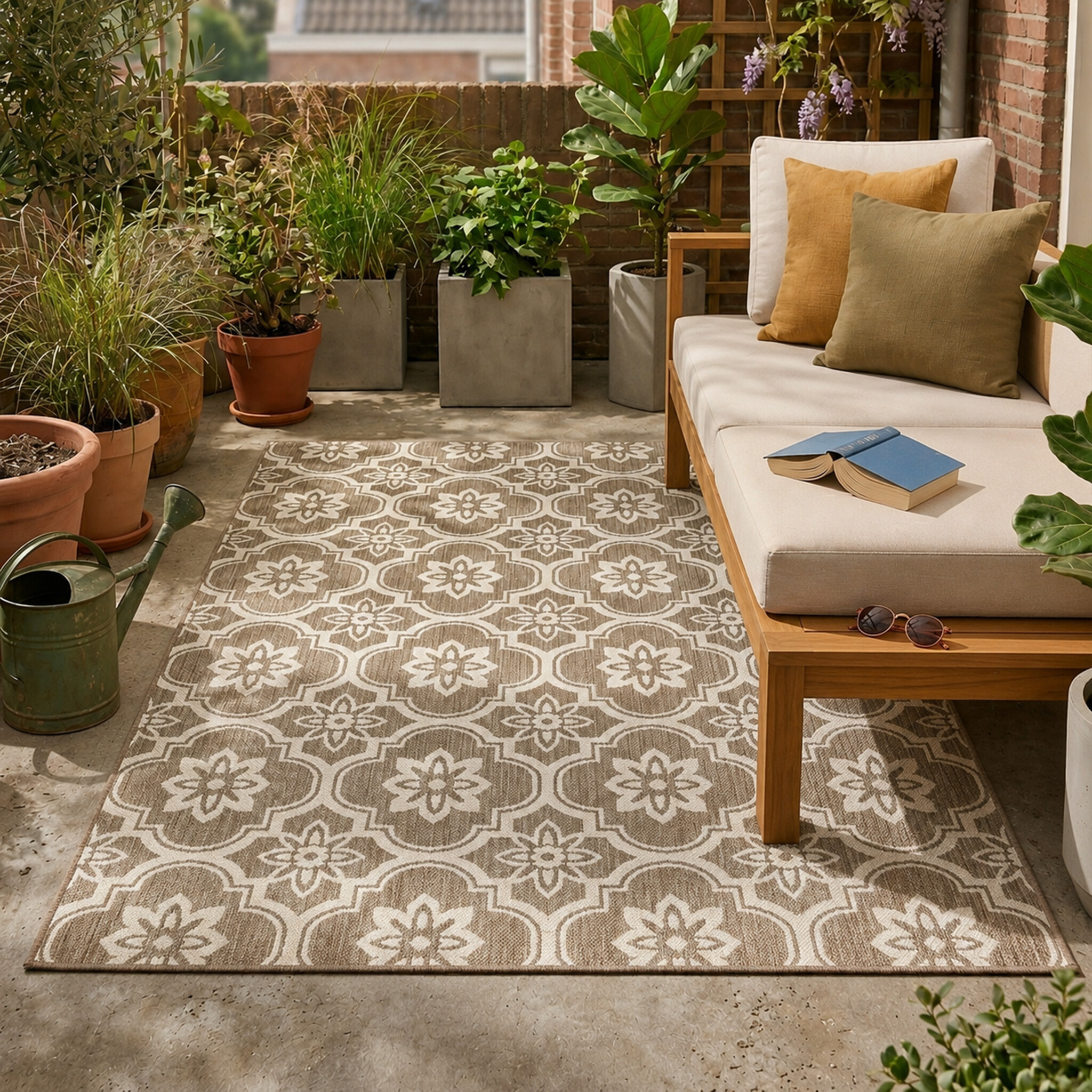Utematta | Rio Flower beige hos Volero