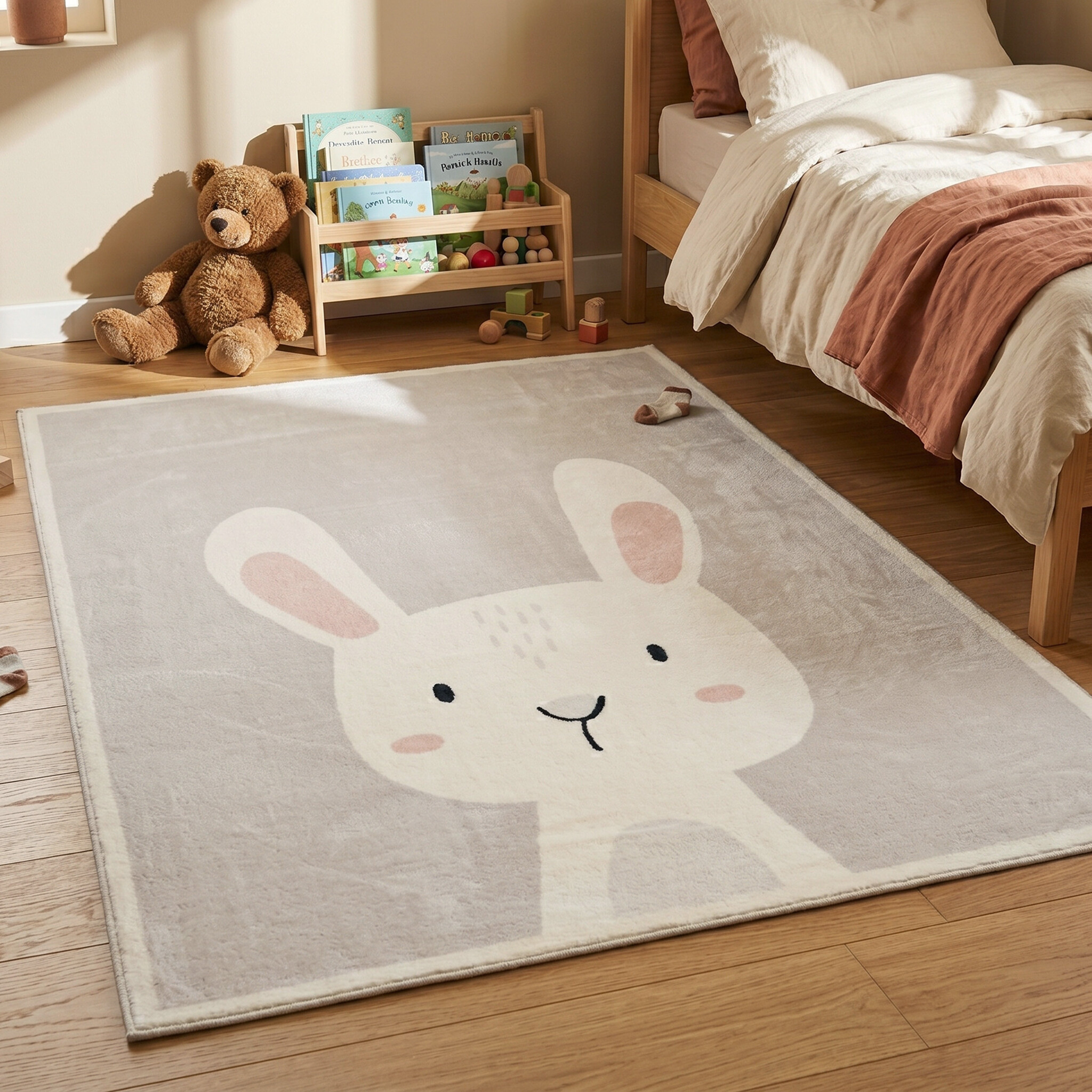 Tvättbar barnmatta- | Simba Bunny vit hos Volero