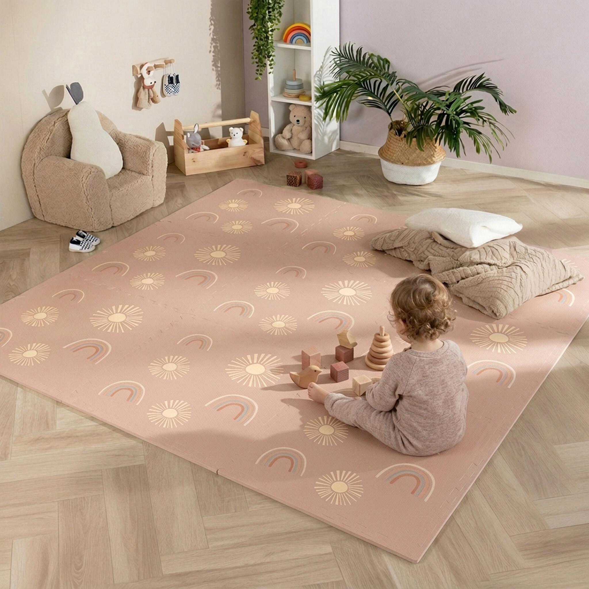Lekmatta för baby XL | Alfie Sun Rosa hos Volero