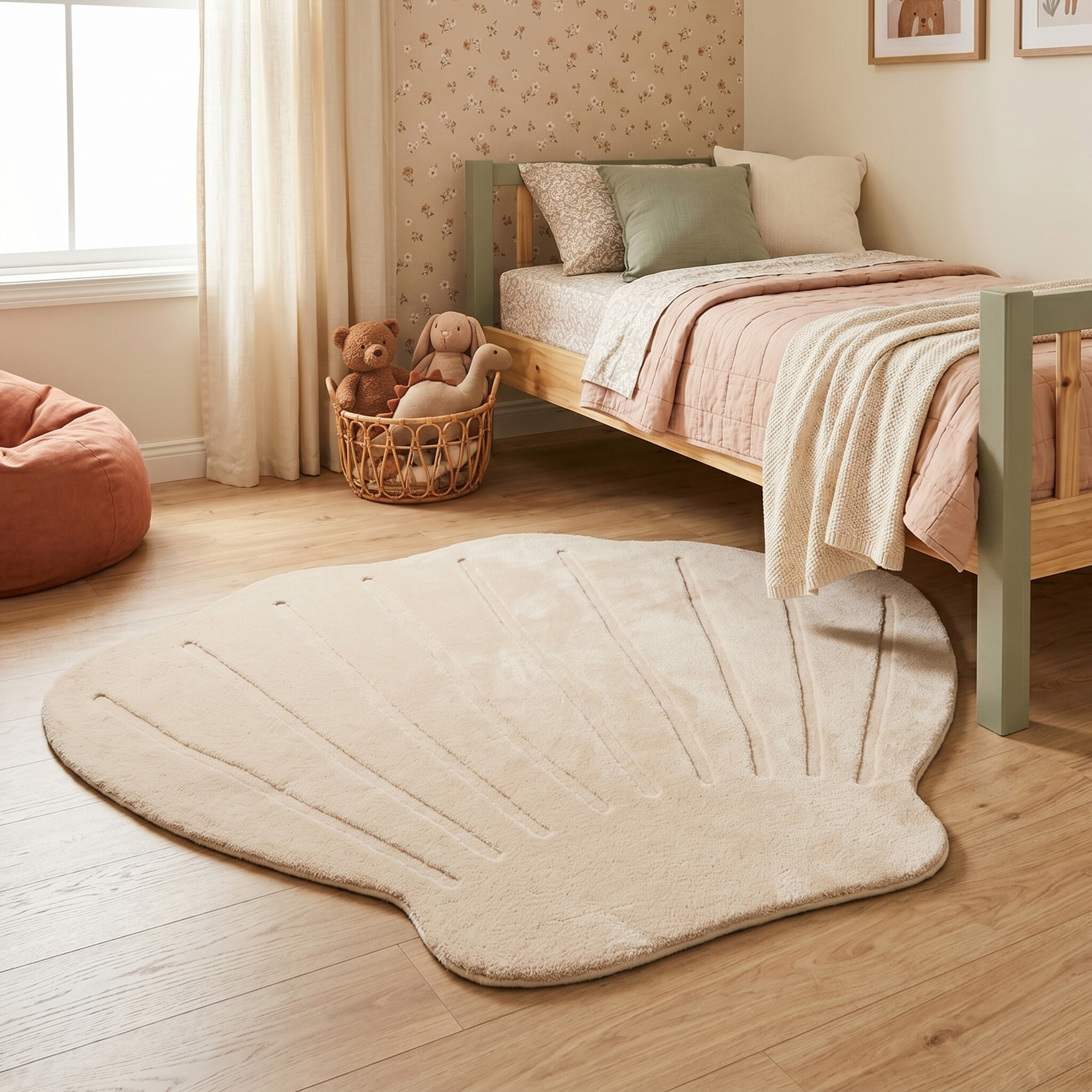 Tvättbar barnmatta | Coco Shell beige hos Volero