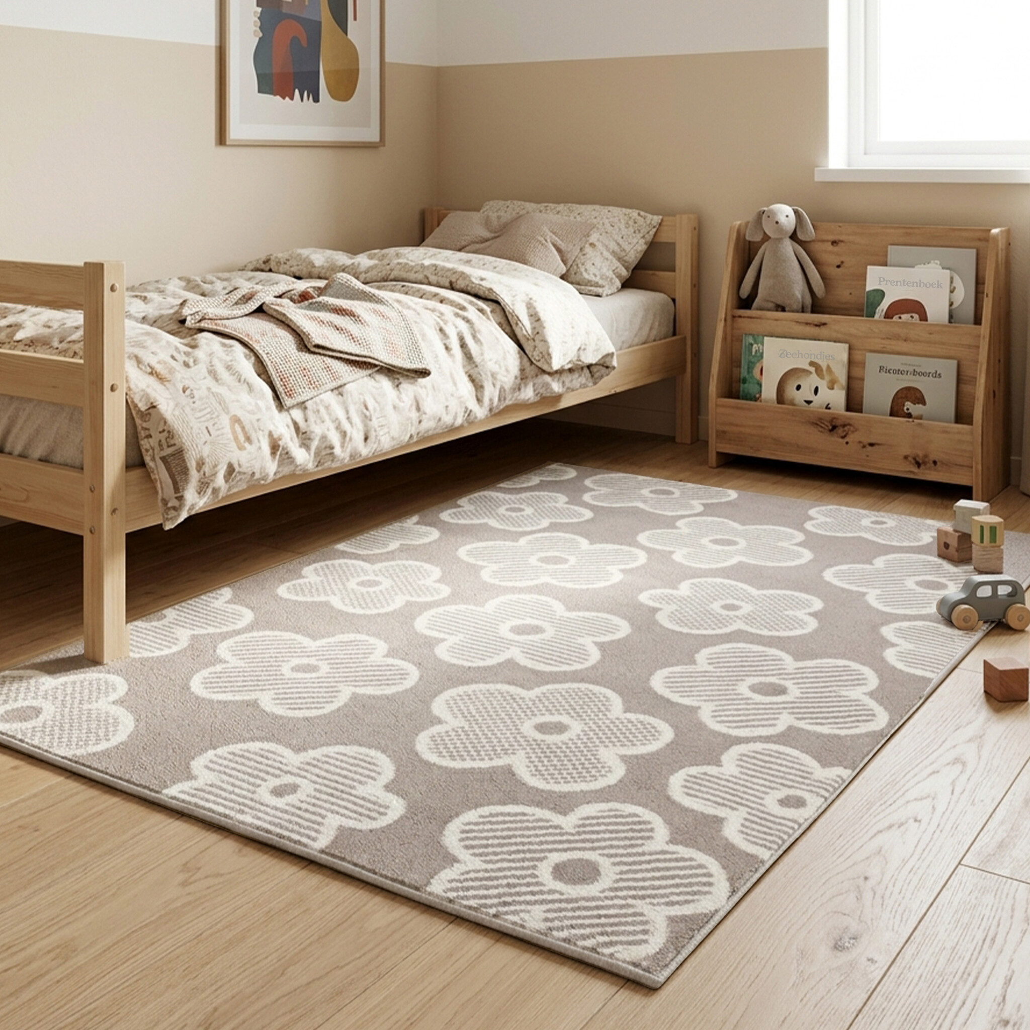 Matta barnrum | Bowie Flower taupe hos Volero