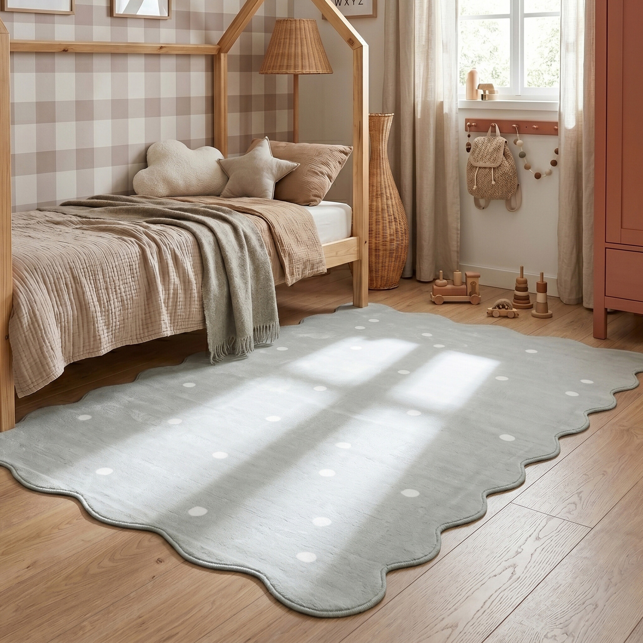 Matta barnrum | Cloudy Dots mintgrön hos Volero