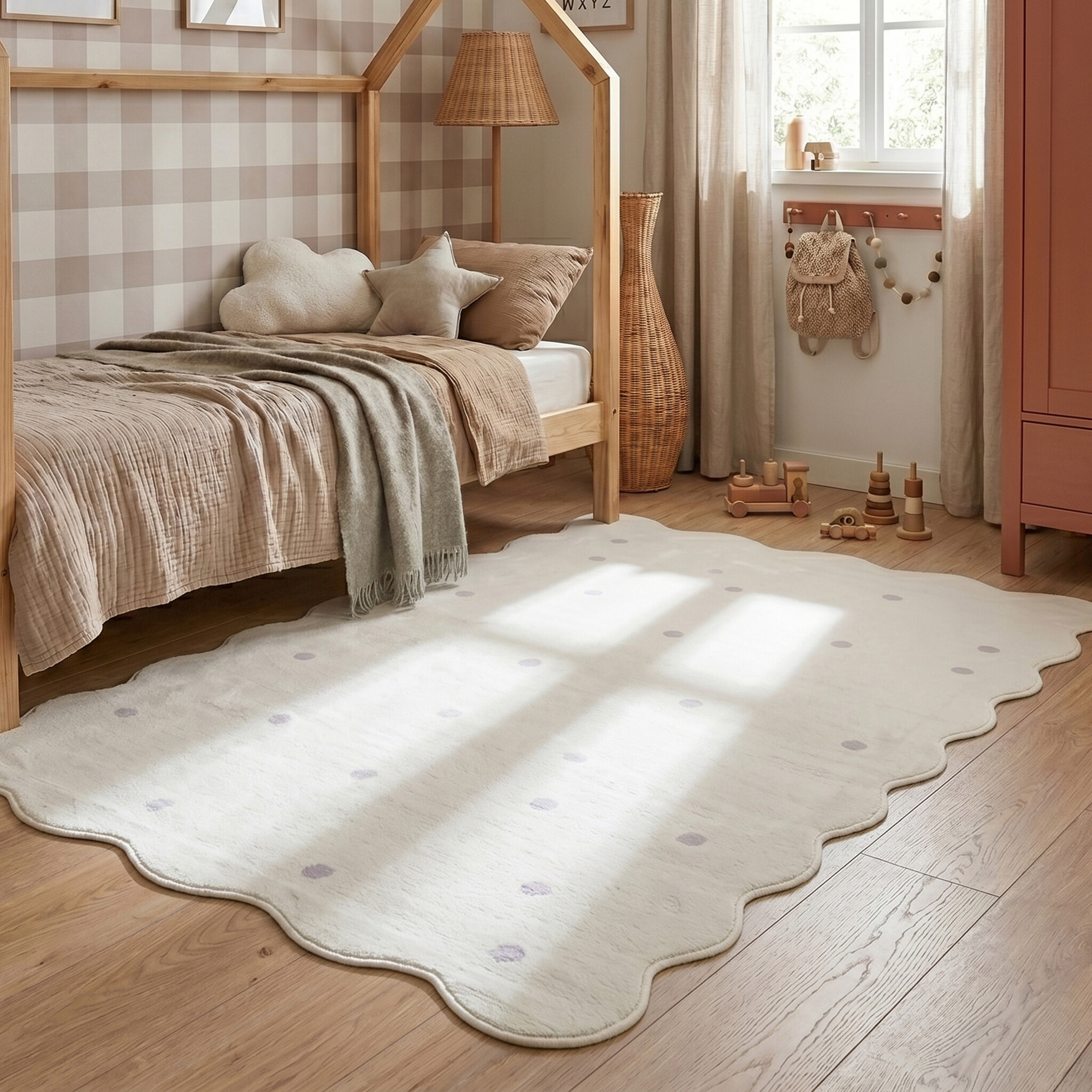 Matta barnrum | Cloudy Dots vit hos Volero