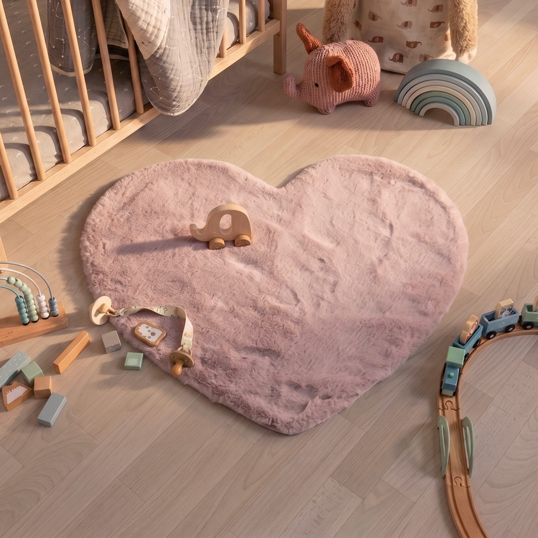 Barnmatta | Huggy Heart rosa hos Volero