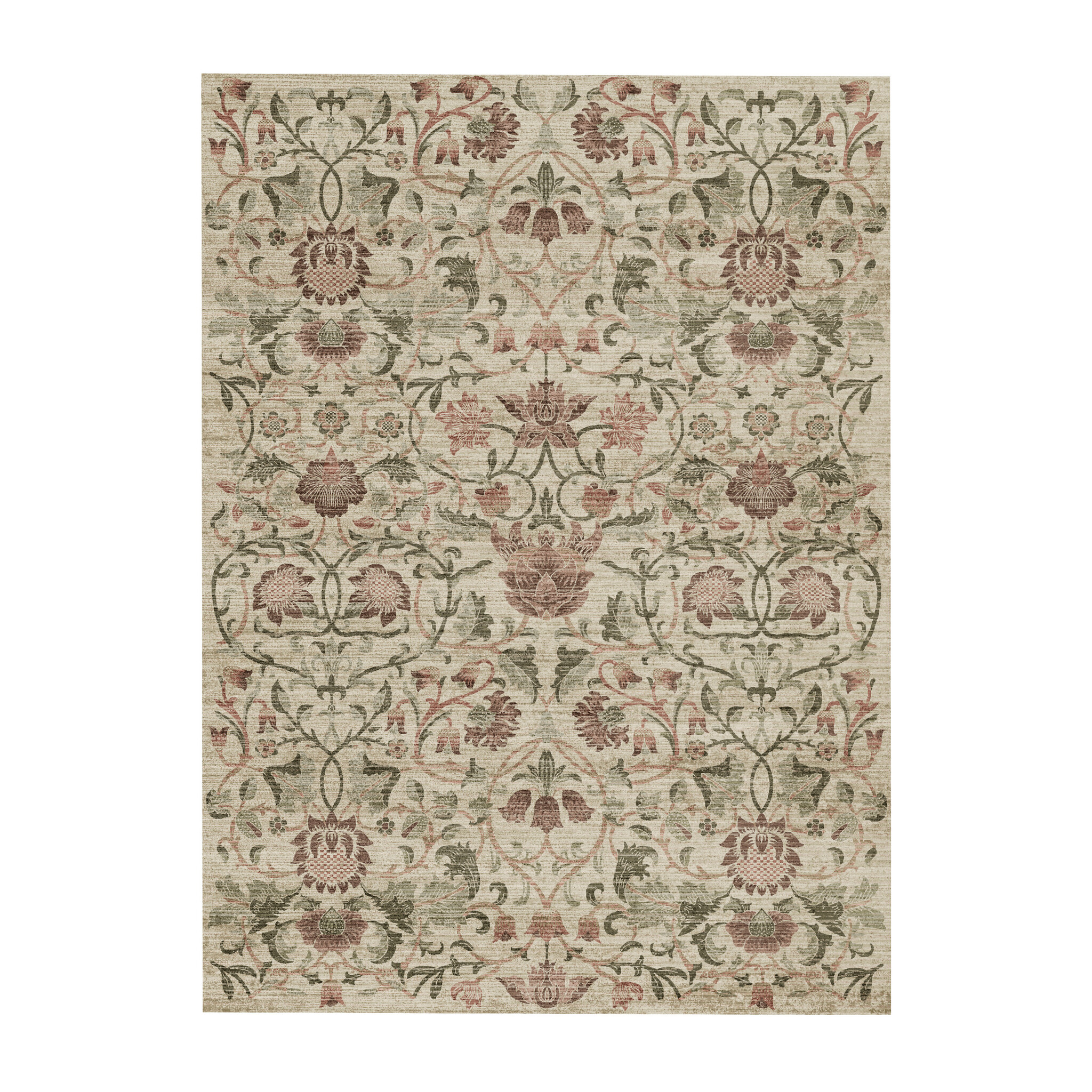 Blommigt tillmatta - Rosie Beige - sfeer