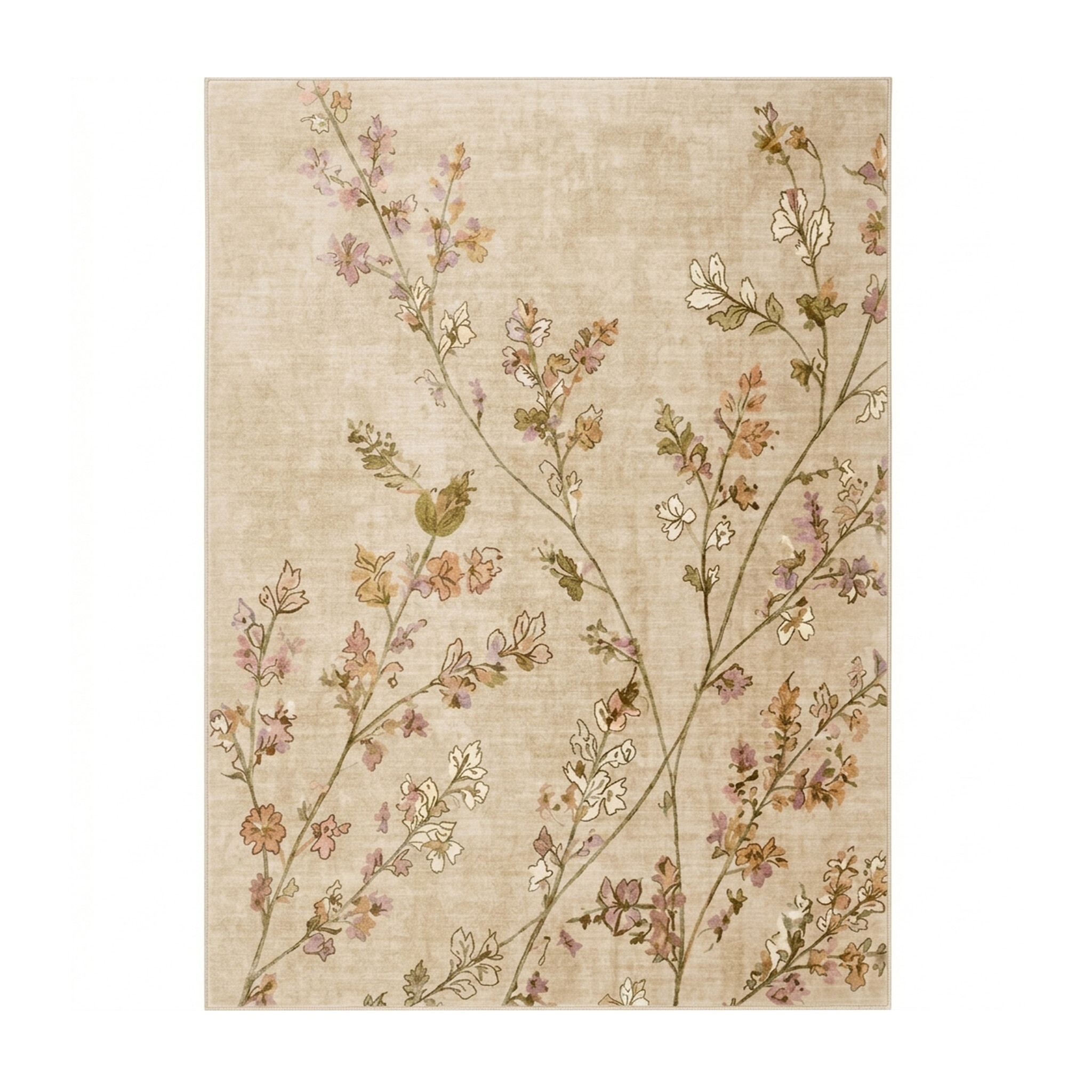 Tvättbar matta - Misty Floral Creme - sfeer