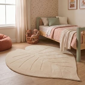 Tvättbar barnmatta | Coco Blad beige hos Volero