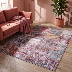 Patchwork matta | Azara Patchwork röd hos Volero
