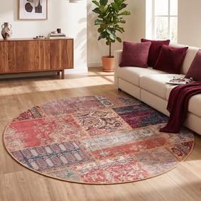 Rund patchwork matta | Moods Rustik No.16 hos Volero