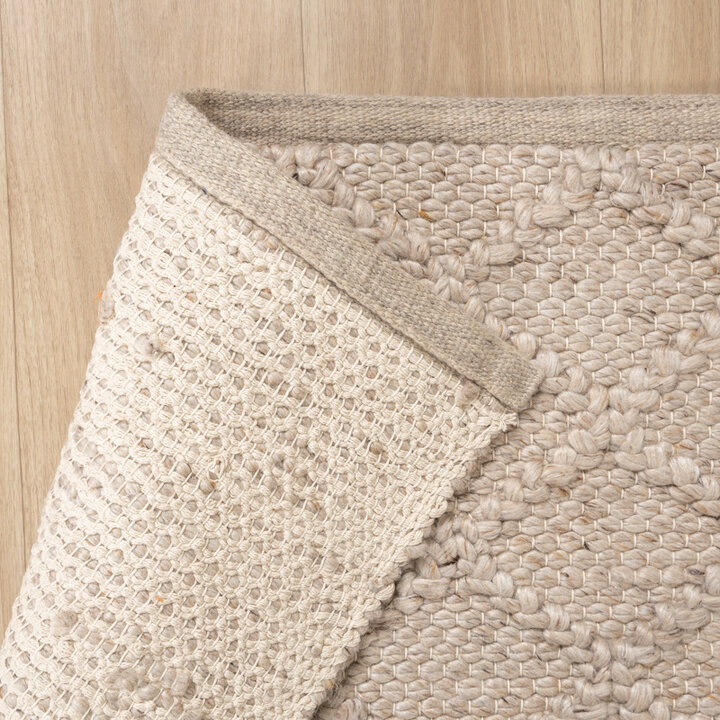 Vävd Matta I Ull - Knit Beige - 8