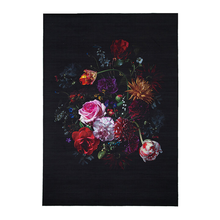 Blommig Matta - Florine Svart/Rosa - 1