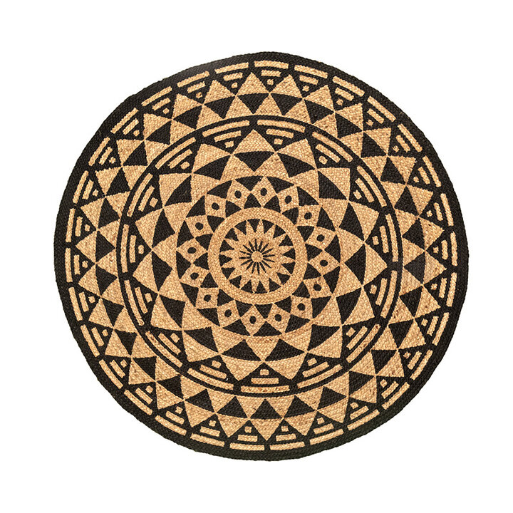 Rund Jute Matta - Henna Maya Natur - 1
