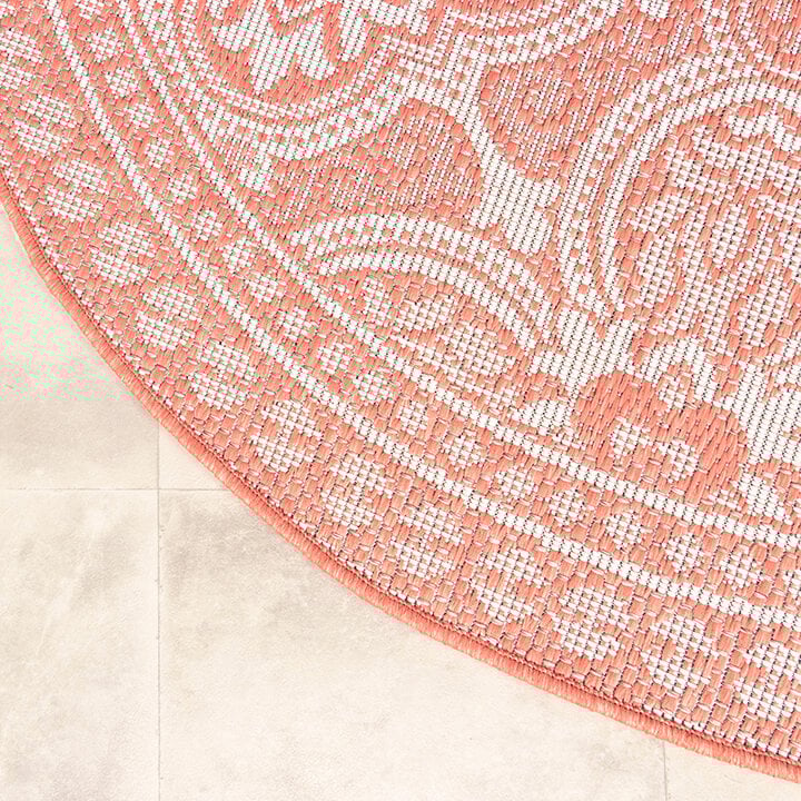Rund Utomhusmatta - Summer Oriental Rosa - 7